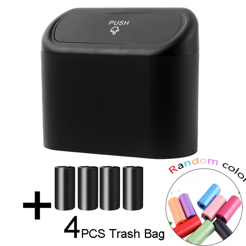 Car Trash Can with 4 Rolls of Garbage Bags for Tesla