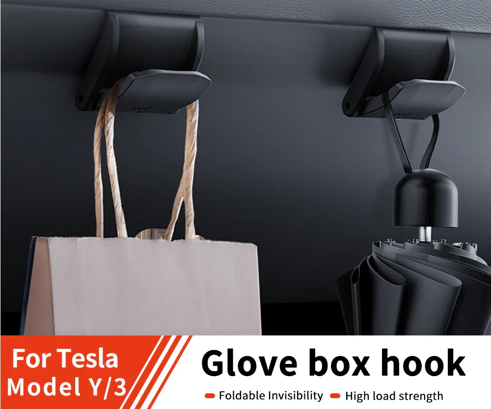 Glove Box Car Hooks for Tesla Model 3 Highland & Model Y Juniper