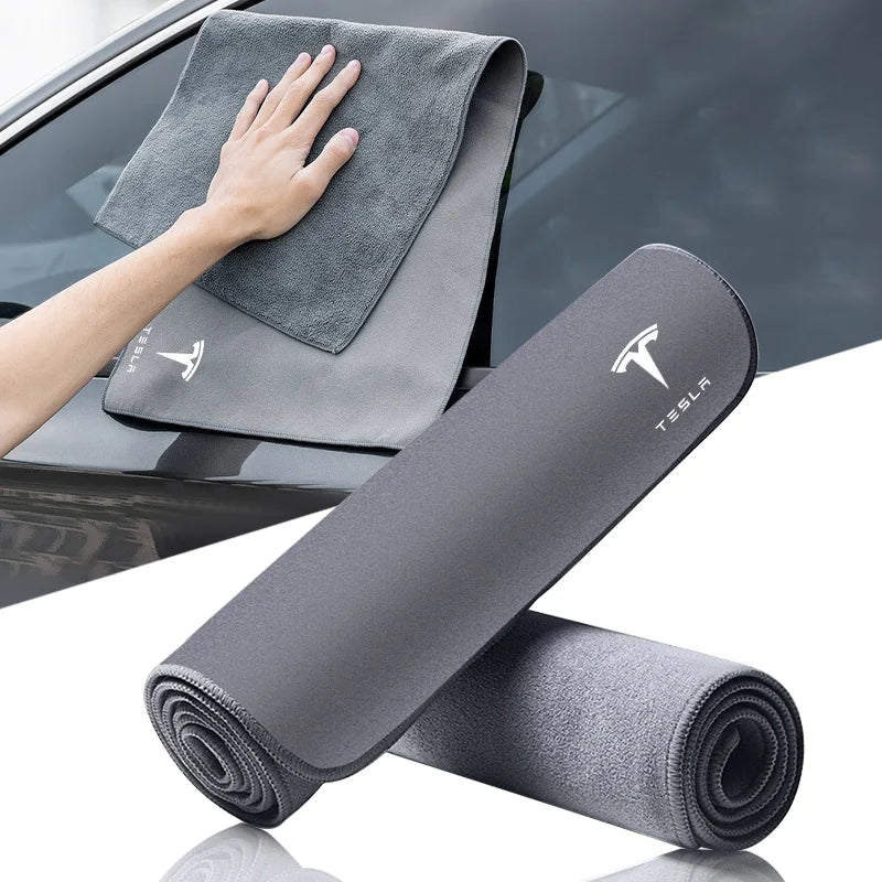 Thicken Car Cleaning Towel Glass Absorbent Cloth for Tesla