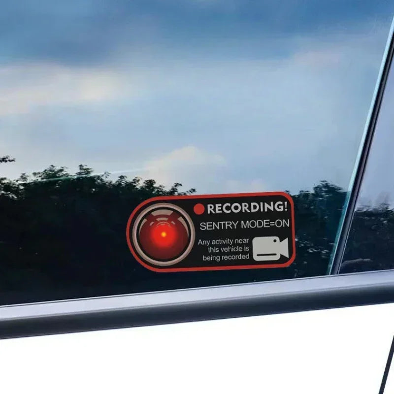 Anti-Theft Warning Sentry Mode Clings (2pcs) for Tesla