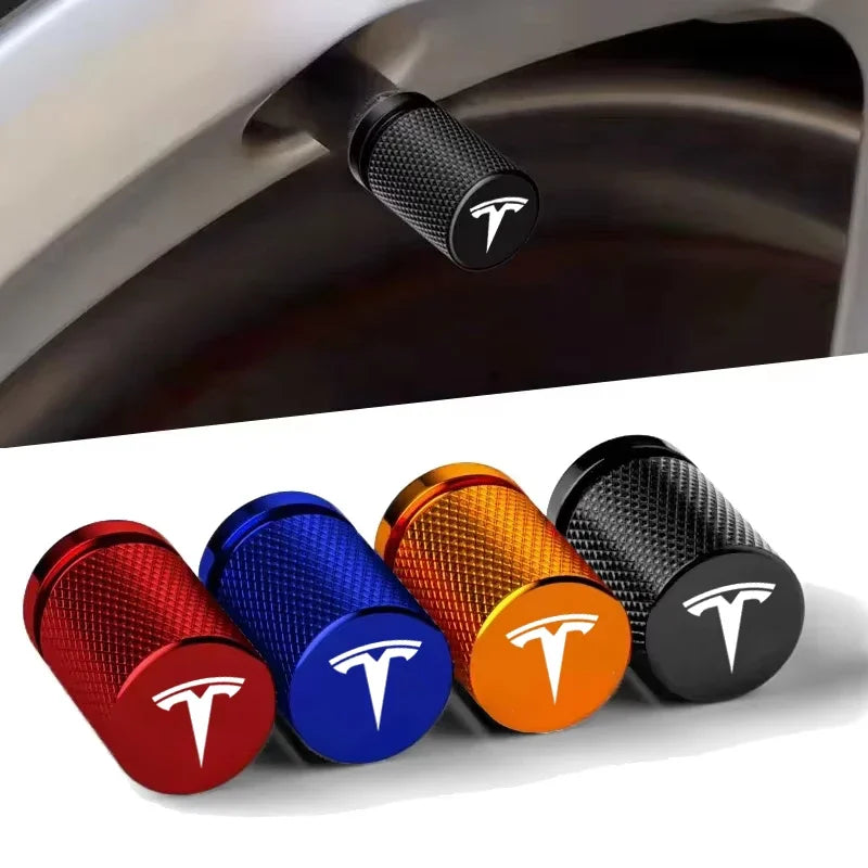 Valve Stem Caps 4 Pack Fit Suitable for Tesla 3/Y/S/X 2017-ON