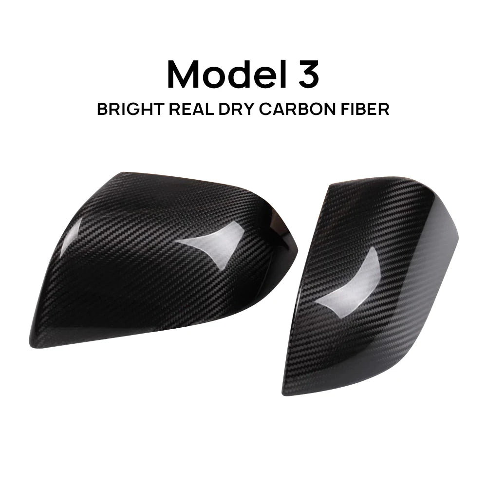 Rearview Mirror Carbon Fiber Cover for Tesla Model 3 / Highland