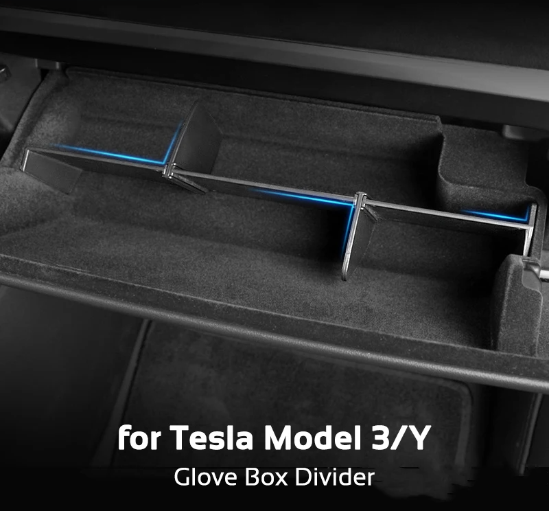 For Tesla Model Y 3 2020-2023 LHD Glove Box Divider Organizer Partition Plates Storage Holder Glovebox Container Car Accessories