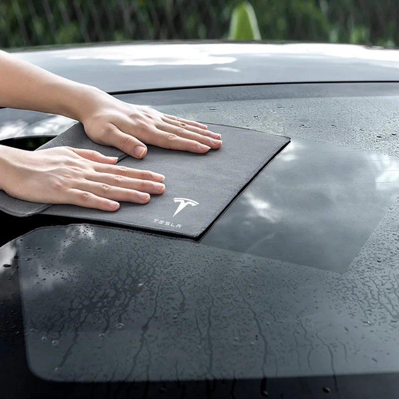Thicken Car Cleaning Towel Glass Absorbent Cloth for Tesla