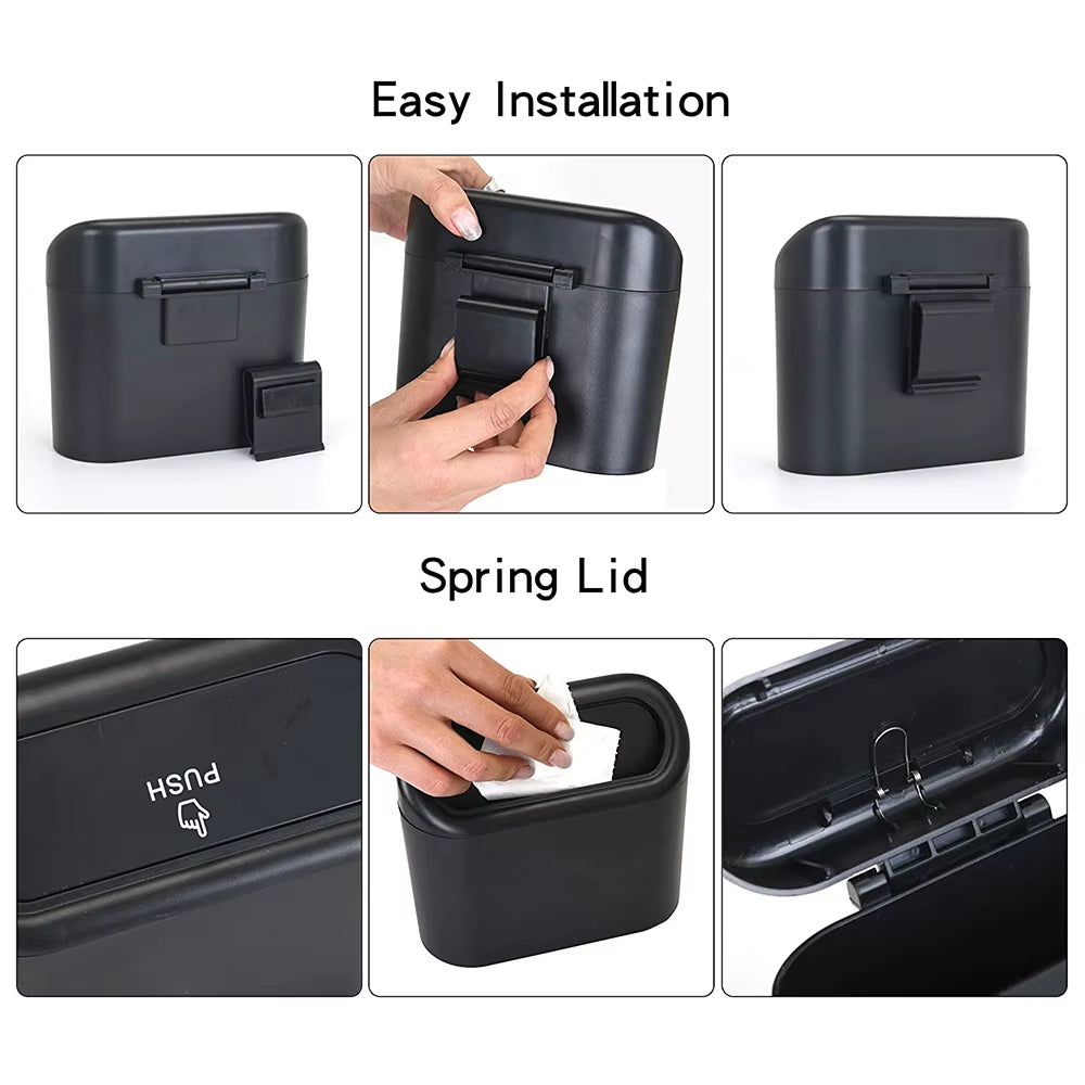 Car Trash Can with 4 Rolls of Garbage Bags for Tesla