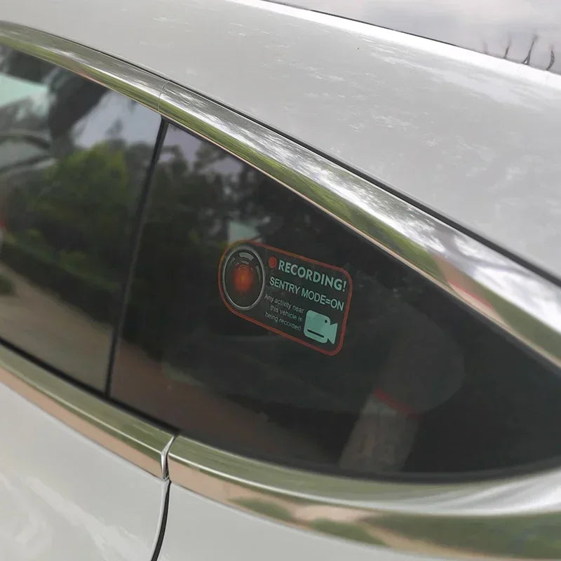 Anti-Theft Warning Sentry Mode Clings (2pcs) for Tesla