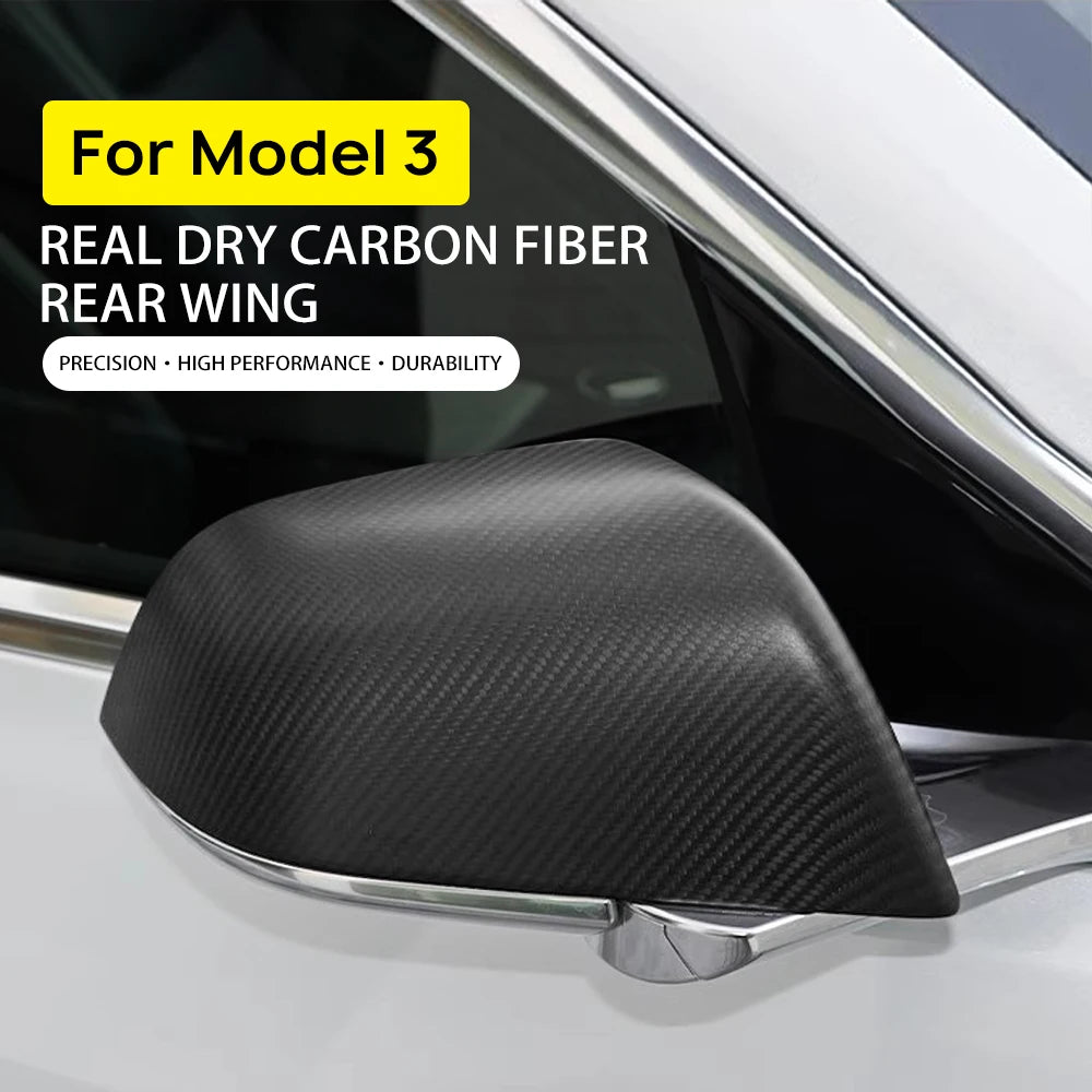 Rearview Mirror Carbon Fiber Cover for Tesla Model 3 / Highland