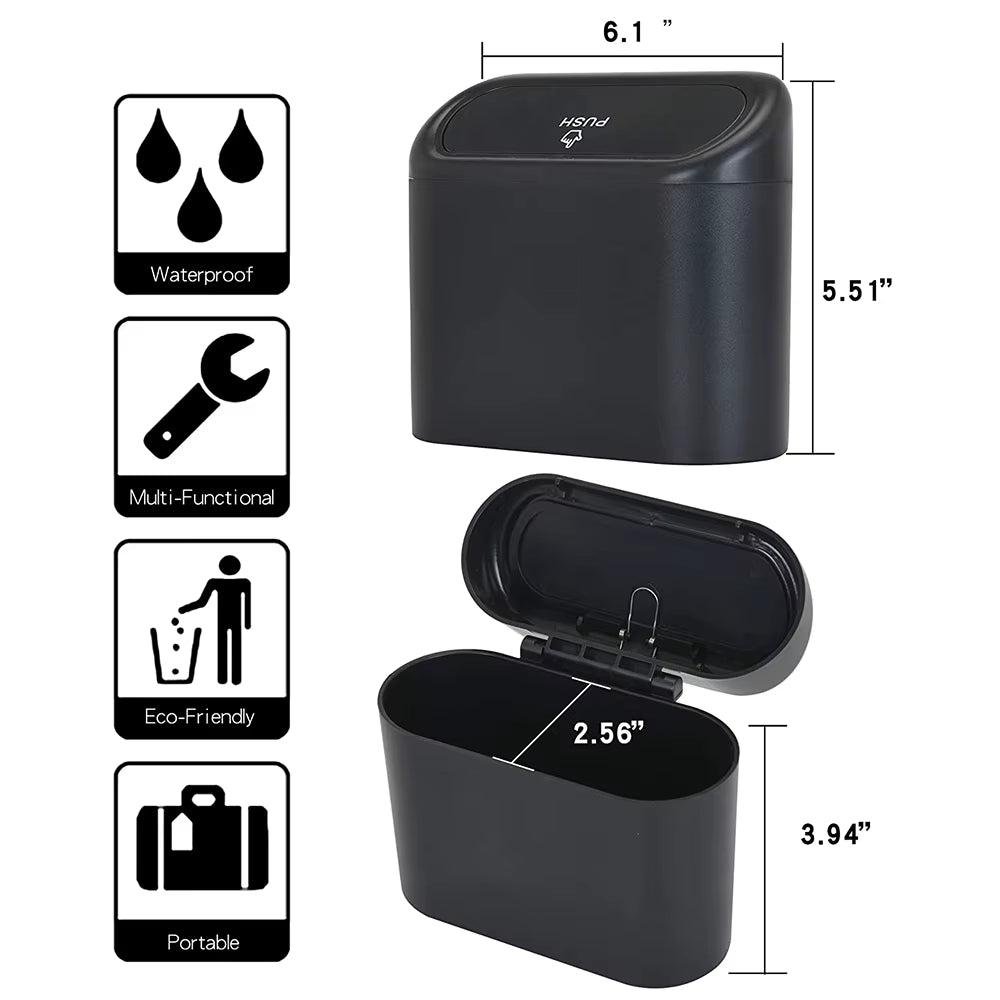 Car Trash Can with 4 Rolls of Garbage Bags for Tesla